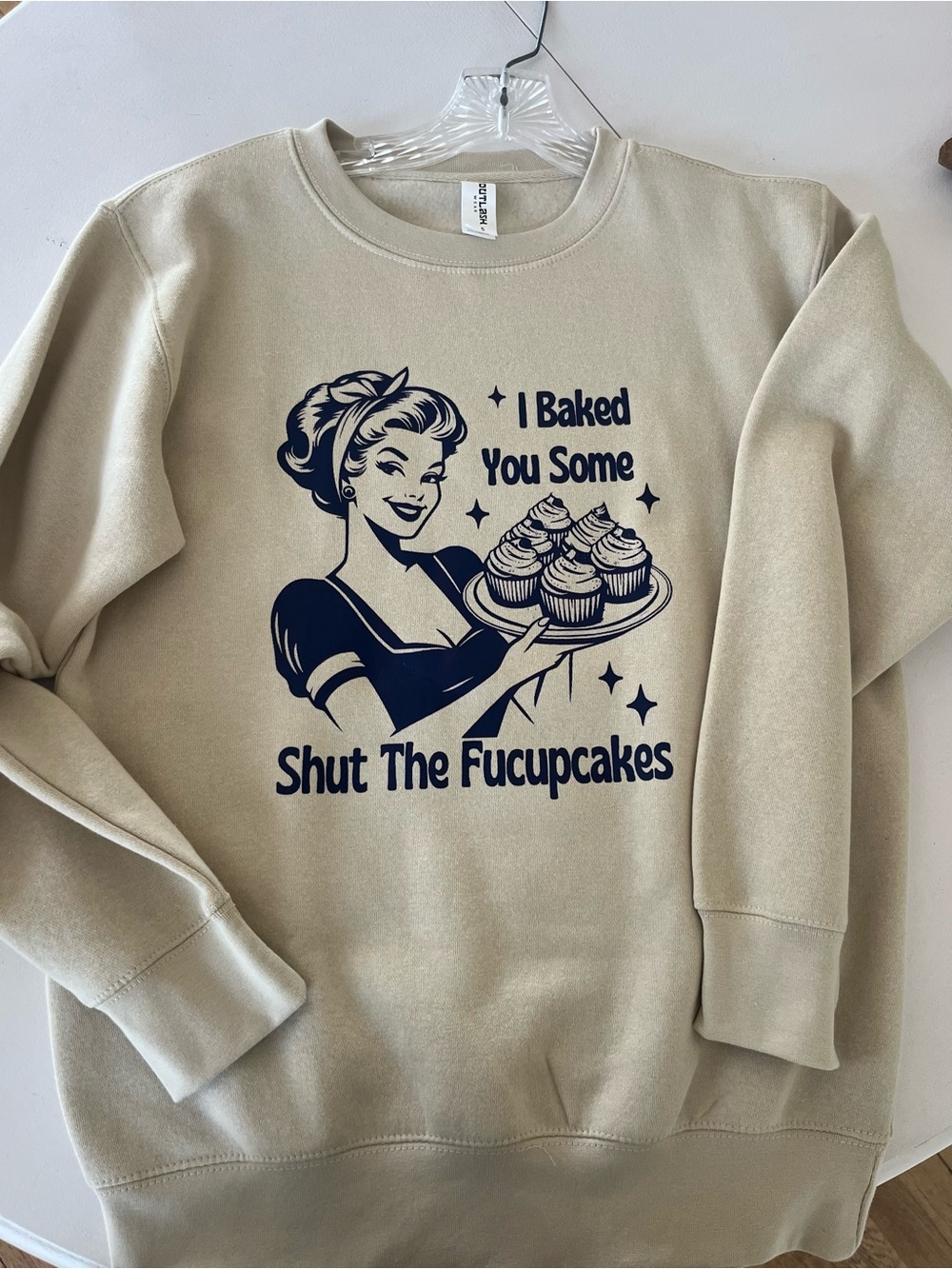 Women’s Beige Graphic Sweatshirt - I Baked You Some